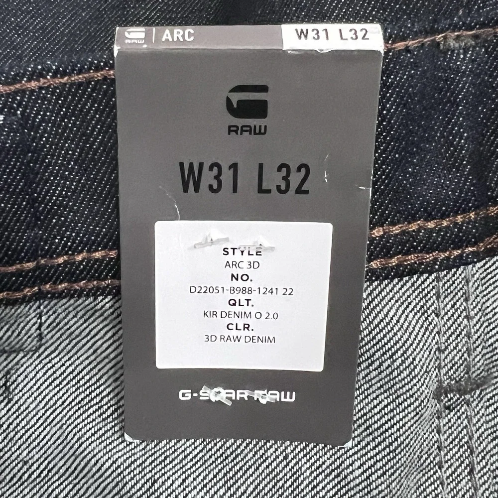G-Star Raw Design Button Fly Jeans Men 31x32 Arc 3D KIR Denim Organic 2.0‎ Blue
